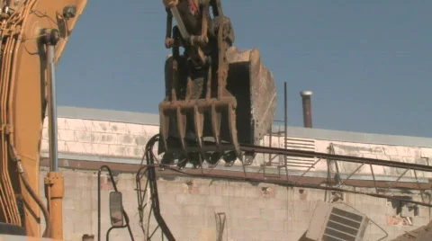 Crane Moving Rubble 1 Stock Footage 281378
