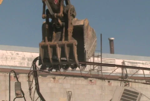 Crane Moving Rubble 1 Stock Footage 283497