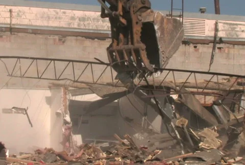 Crane Moving Rubble 2 Stock Footage 283501