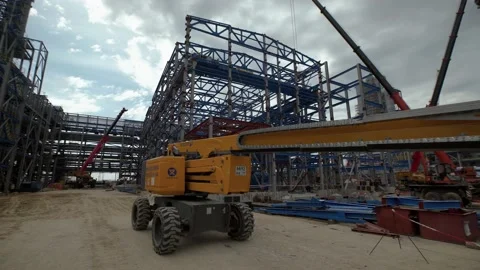 A crane next to a building Video stock 138217565