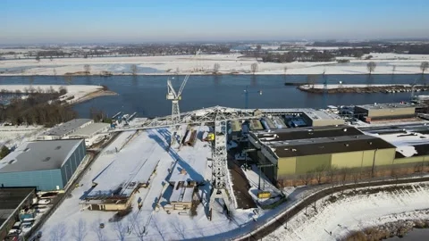 Crane at an old factory Stock Footage 161625537