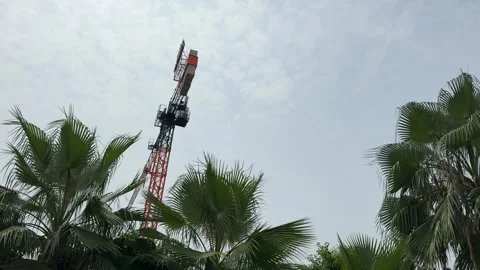 Crane Operating at Site Viewed from Residential Neighborhood Video stock 337983089