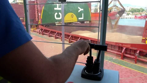 Crane operation cabin for control all equipment of crane. Crane operator control 動画素材 91812818