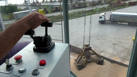 Crane operation cabin for control all equipment of crane. 스톡 동영상 91823930