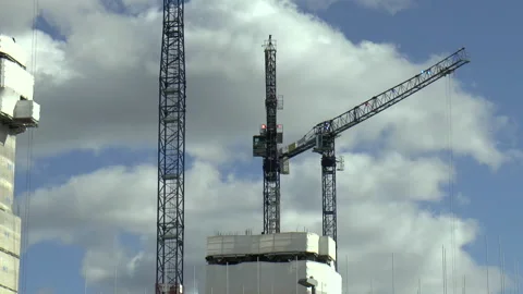 Crane in Operation on Construction Site Stock Footage 237807656