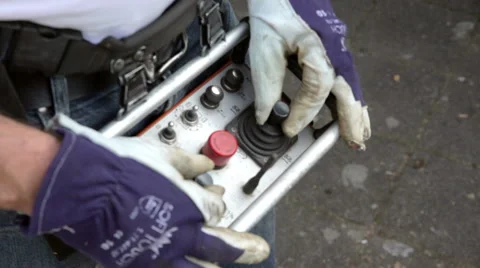 Crane operator control remote Stock Footage 41805157