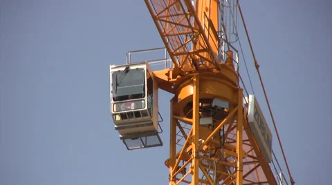 Crane operator in crane cab. Stock Footage 42013355