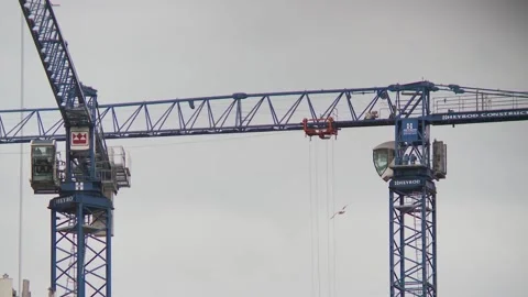 Crane over City (4) Stock Footage