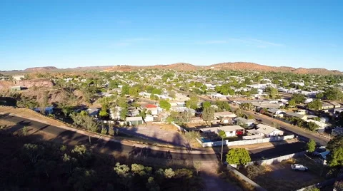 Crane Up Over Mt Isa Township Stock Footage 46878002
