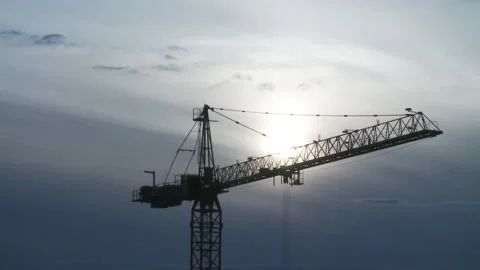 Crane over River Video stock 150163197