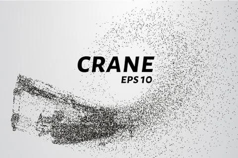 A crane of the particles. The crane consists of circles and points. Vector .. Stock Illustration