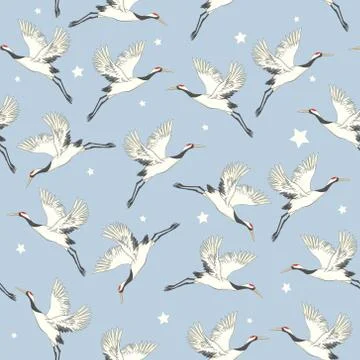 Crane, pattern, vector, illustration Stock Illustration