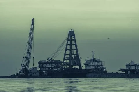 Crane in the pier Stock Photos