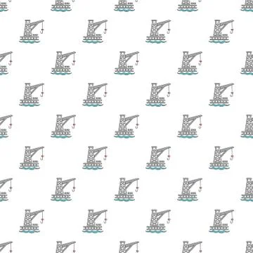 Crane port pattern seamless Stock Illustration
