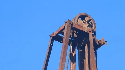 Crane pulley is rotating on the post, outdoor  Chiangmai Thailand Stock Footage 168276835