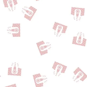 Crane putting pipe in pit pipeline construction glyph seamless pattern Stock Illustration