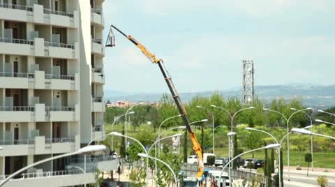 Crane removal in action (timelapse) Stock Footage 10895102
