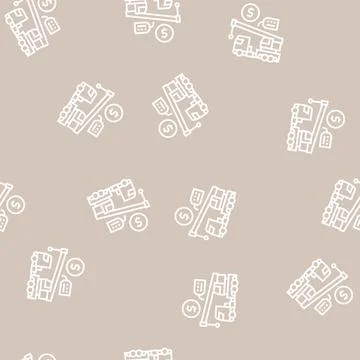 Crane rental line seamless pattern sign Stock Illustration