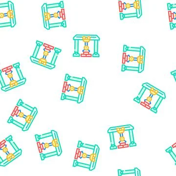 Crane robot vector seamless pattern Stock Illustration