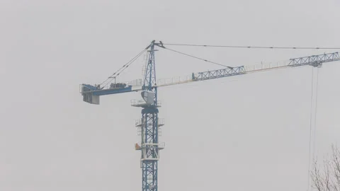 The crane rotates a boom Stock Footage 142413527