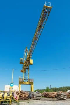Crane at sawmill Stock Photos