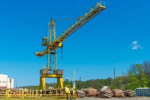 Crane at sawmill Stock Photos