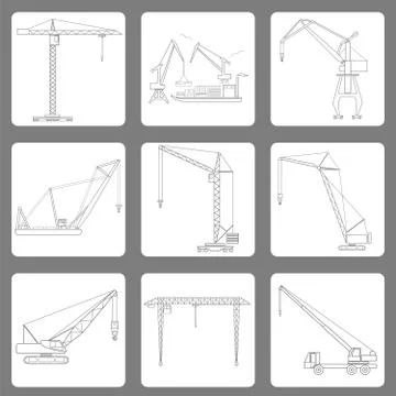 Crane set Stock Illustration