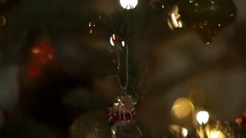 Crane shot close up on a Christmas Tree Stock Footage 71445160