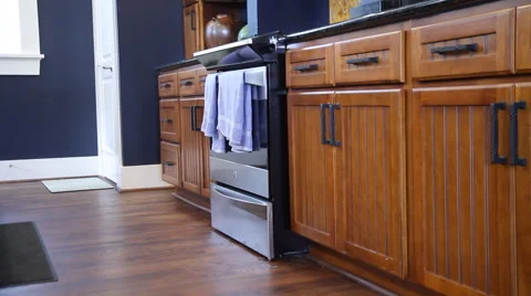 Crane Shot of Contemporary Kitchen Stock Footage 46782729