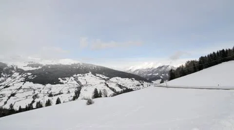 Crane shot - Mountain by winter Stock Footage 21160925