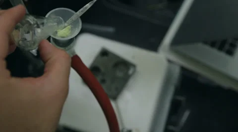 Crane shot of scientist in laboratory Video stock 37993842