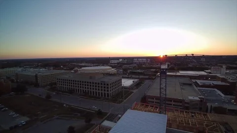 Crane shot with sunset Stock Footage 82766171