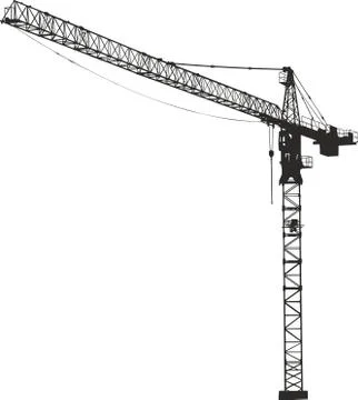 Crane. Silhouette on a white background. Stock Illustration