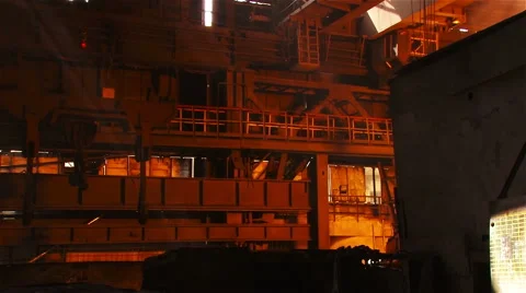The crane in the steel shop Stock Footage 55282053