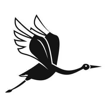 Crane stork icon simple vector. Bird fly Stock Illustration