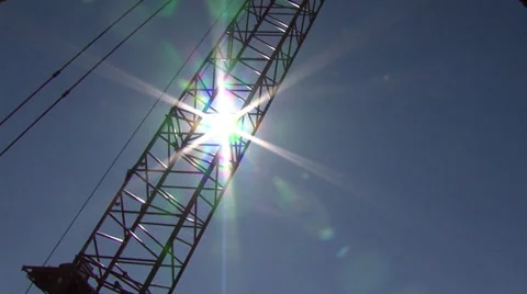 Crane with Sun Spike Stock Footage 31746131