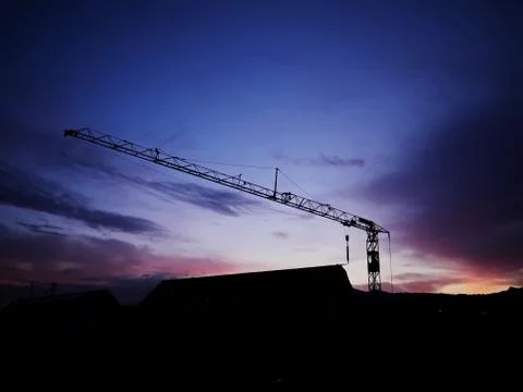 Crane sunset Stock Photos