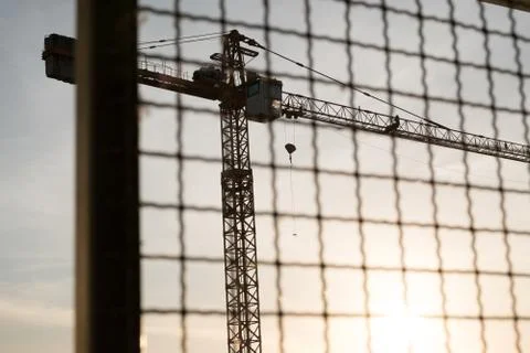 A crane in sunset Foto stock