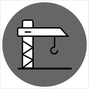 Crane thin line vector icon on a white background. Vector illustration Stock Illustration