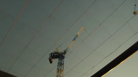 Crane through wire 4k Sequence Stock Footage 104599254