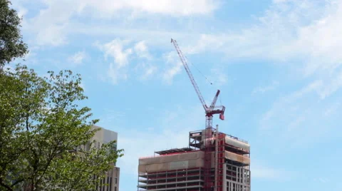 Crane on Top of Tower Stock Footage 41482204