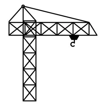 Crane tower construction icon 스톡 일러스트