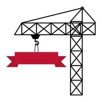 Crane tower construction icon Stockillustratie