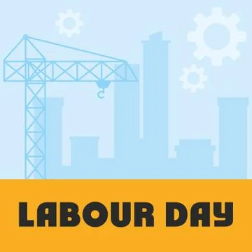 Crane tower construction labour day イラスト素材