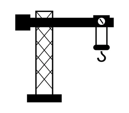 Crane tower icon on white background Stock Illustration