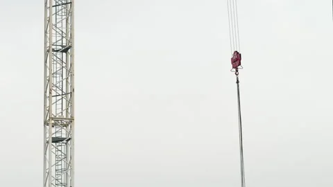 Crane Tower with Moving Hook Stock Footage 321427317