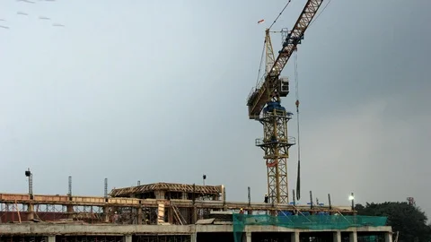 Crane Tower Time Lapse Stock Footage 118347740