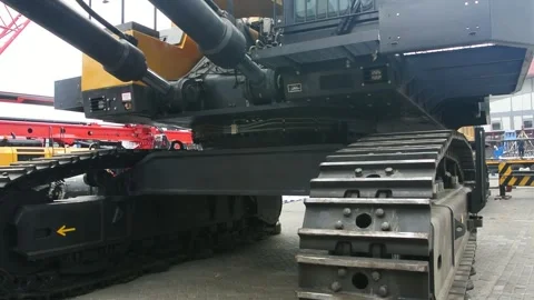 Crane, tractor and excavator at construction and mining area 스톡 동영상 285108958