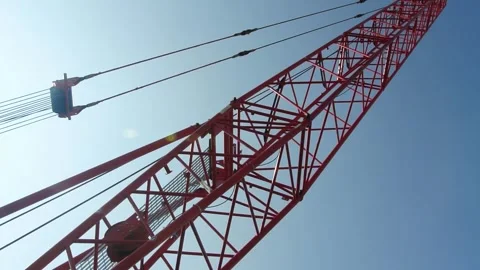 Crane, tractor and excavator at construction and mining area 스톡 동영상 285108994