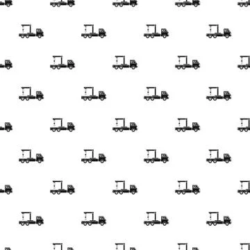 Crane truck pattern seamless vector Stock Illustration